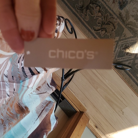 Chico's Knit Top Tribal Rushed SLV Top Pattern Multicolored Sz. 2P Top - Picture 5 of 11